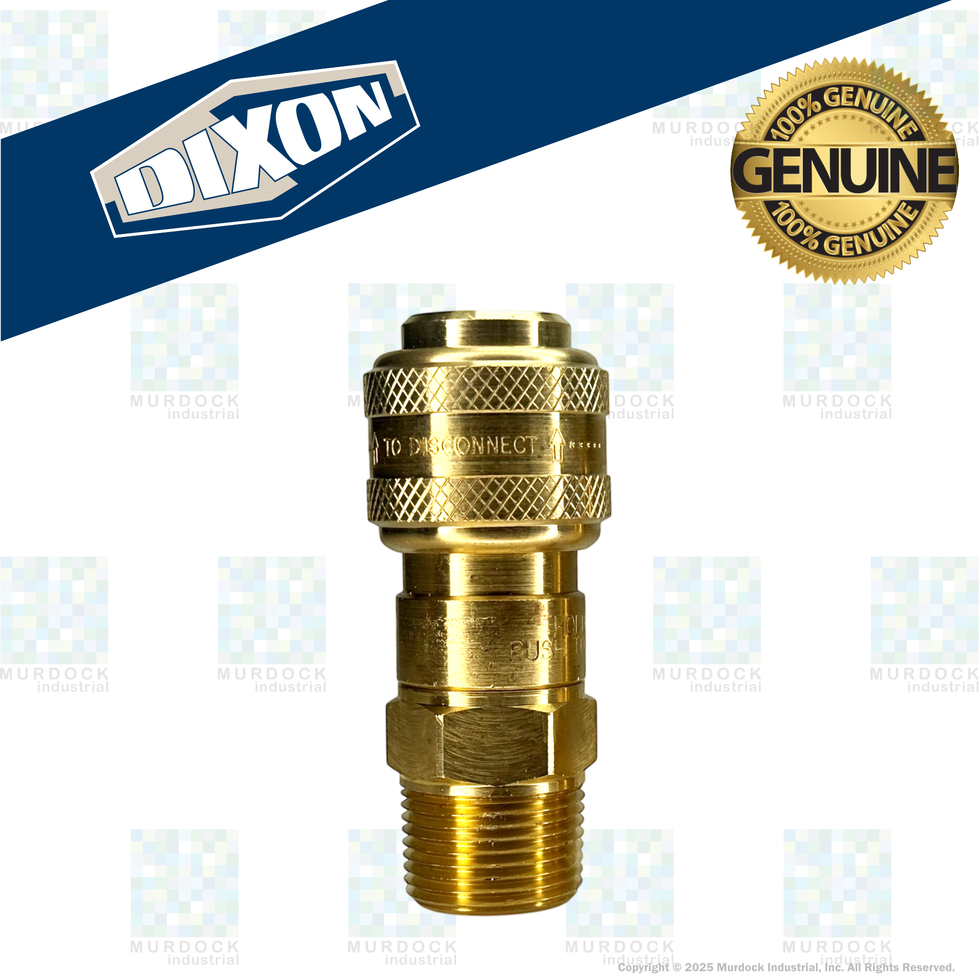2DM3-B by Dixon Valve | Pneumatic Quick Disconnect Coupling | D-Series | 3/8" Male NPTF x 1/4" Automatic Industrial Interchange | Socket | Nitrile Seal | Brass