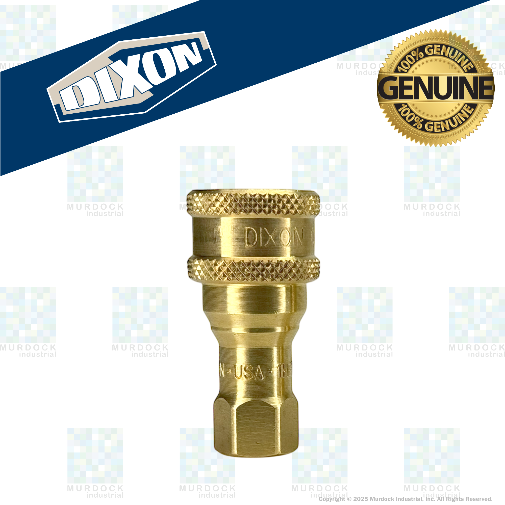2HF2-B by Dixon Valve | Hydraulic Quick Disconnect Coupling | H-Series | 1/4" Female NPTF x 1/4" ISO-B Interchange | Socket | Nitrile Seal | Brass
