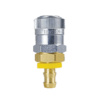 2R1814 by ZSi-Foster | Quick Disconnect | 2FRL Series | 3/8" Automatic Socket | 1/2" ID | Push-On Hose Stem | Brass/Steel