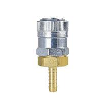 2R4604 by ZSi-Foster | Quick Disconnect | 2FRL Series | 3/8" Automatic Socket | 1/4" ID | Hose Stem | Brass/Steel