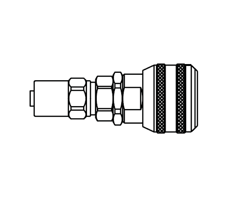 3SD7SL by Danfoss | 3000 Series | Female Socket | 3/8 ID - 5/8 OD | Hose Clamp End Connection | Pneumatic Quick Disconnect Coupling with Sleeve Lock | Brass