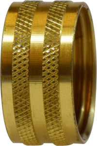707407-12 by Midland | Lead Free Barstock Garden Hose Fitting | Garden Hose Nut | Knurled | 3/4" Female GHT | Brass | Replaces: 30021LF / 30-021LF
