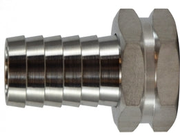 30032SS by Midland | Garden Fitting | Female Only | 1/2" Hose Barb x 3/4" Female GHT | 316 Stainless Steel