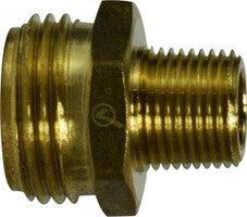 707478-120808 by Midland | Lead Free Barstock Garden Hose Fitting | Rigid | 3/4" Male GHT x 1/2" Male NPTF (1/2" SWT) | Brass | Replaces: 30058SLF