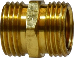707486-121208 by Midland | Lead Free Barstock Garden Hose Fitting | Rigid | 3/4" Male GHT x 3/4" Male GHT (1/2" FIP) | Brass | Replaces: 30098LF
