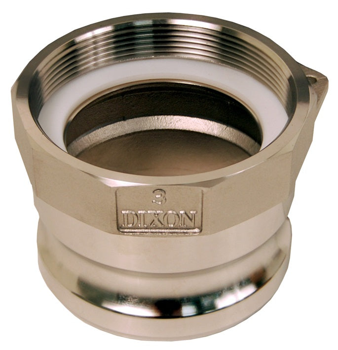300ASSSAP by Dixon Valve | Intermodal Tank Transport | Cam & Groove Adapter | 3" Female BSPP x Adapter | Stainless Steel