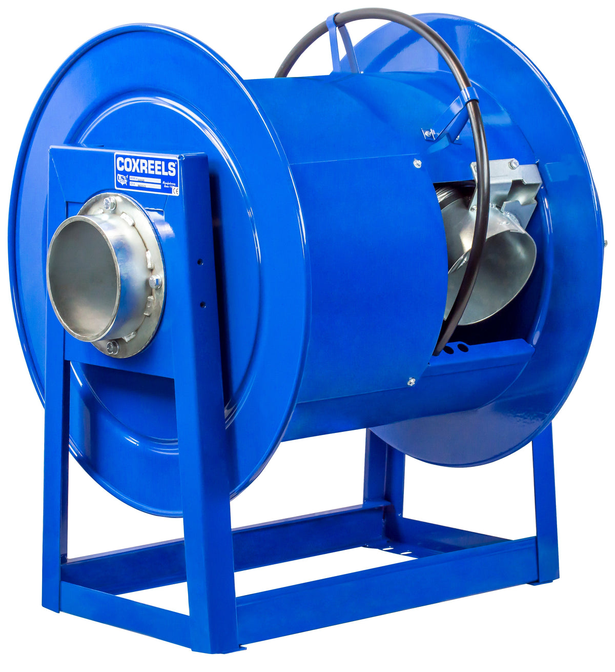 328-440 by Coxreels | 300 Series | Spring Driven Exhaust Hose Reel | 4" Hose ID, 4" FNPT Inlet | Steel | 40ft Capacity, Hose Not Included