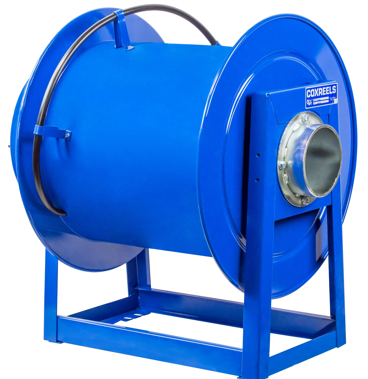 319-520 by Coxreels | 300 Series | Spring Driven Exhaust Hose Reel | 5" Hose ID, 5" FNPT Inlet | Steel | 20ft Capacity, Hose Not Included