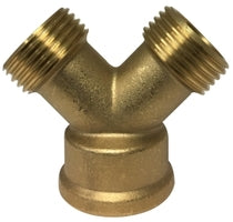 30140 by Midland | Garden Hose Valve | Hose Connector | 3/4" Female GHT x 3/4" Male GHT x 3/4" Male GHT | Y | Cast Brass