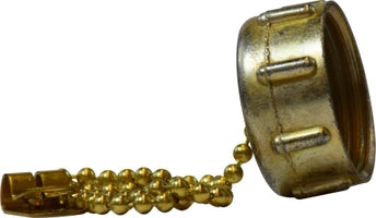 30142 by Midland | Garden Hose Cap with Chain | 3/4" Female GHT with 12" Chain | Zinc Die Cast