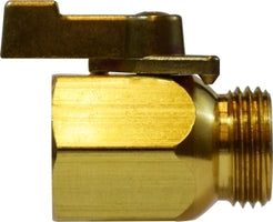 30162 by Midland | Garden Hose Valve | One way Ball Valve | 3/4" Female NPTF x 3/4" Male GHT | Brass