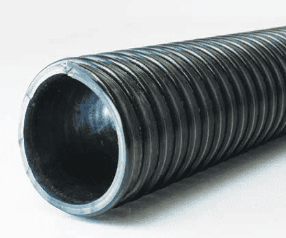 3020-0800-020 by Jason Industrial | 3020 Series | HD Polyurethane Lined | PVC Material Handling Hose | Black | 30 PSI | 8" ID | 9.16" OD | 20ft