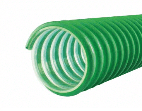 3021-0400-100 by Jason Industrial | 3021 Polyurethane Material Handling and Duct Hose | Green/Clear | 8 PSI | 4" ID | 4.48" OD | 100ft