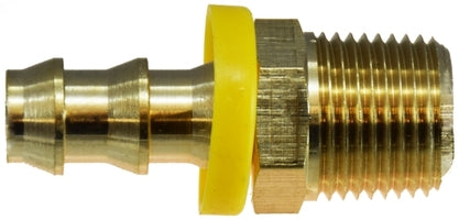 30207 by Midland | Push-On Fitting | 1/2" Hose ID x 1/2" Male NPTF | Adapter | Brass