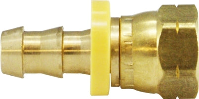 30258 by Midland | Push On Hose Barb | 45° SAE Flare Swivel | 7/8-14 UNF Thread | 5/8" Hose ID x 5/8" Female 45° Flare | Brass