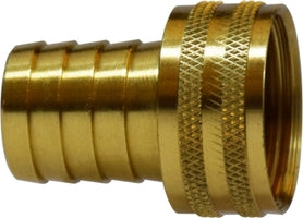 30466 by Midland | Garden Hose Fitting | Female Swivel Only | Short Shank Knurled Nut | 1/2" Hose Barb x 3/4" Female GHT | Brass