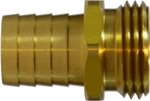 30472 by Midland | Garden Hose Fitting | Male End Only (Short Shank) | 5/8" Hose Barb x 3/4" Male GHT | Brass