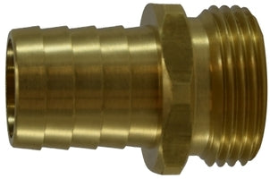 30550 (30-550) by Midland | Garden Hose Fitting | Male NPSM Short Shank | 1/2" Hose Barb x 3/4" Male NPSM | Straight | Brass