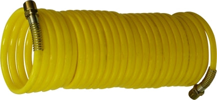 307030 by Midland | Pneumatic Coil Air Hose | 1/4" MPT Fittings | 25ft | Yellow | Nylon