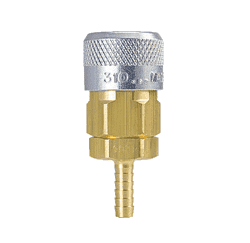 310-4604 by ZSi-Foster | Quick Disconnect | 310 Series | 3/8" Automatic Socket | 1/4" ID | Hose Stem | Brass/Steel