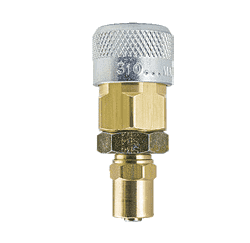 310-SB7 by ZSi-Foster | Quick Disconnect | 310 Series | 3/8" Automatic Socket | 1/4" ID x 5/8" OD | Reusable Hose End | Brass/Steel