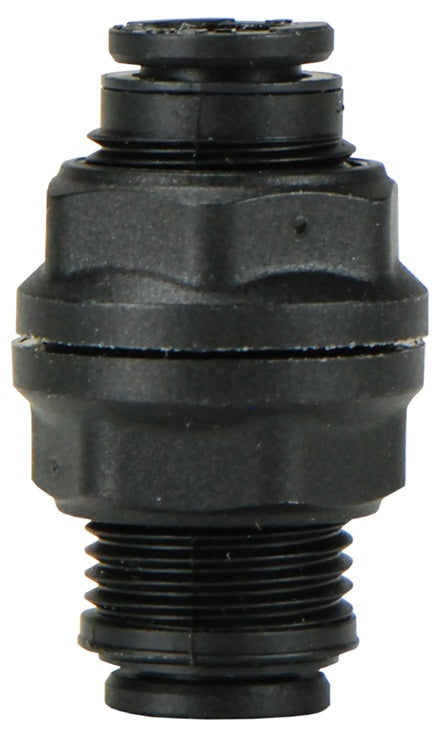 31160600 by Dixon Valve | Metric Push-In Fitting | Bulkhead Union | 6mm Tube OD x 6mm Tube OD | Nylon