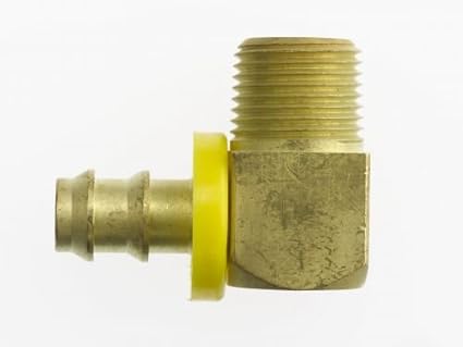2120-08-06-B by Brennan Inc. | -08 Push Lock x -06 Male Pipe | 90° Elbow | Brass