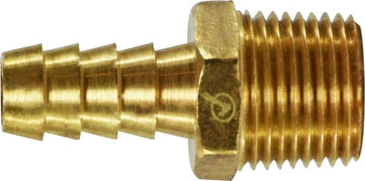 707001-0808 by Midland | Lead Free Hose Barb Fitting | 1/2" Hose ID x 1/2" Male NPTF | Rigid Adapter | Brass | Replaces: 32017LF / 32-017LF