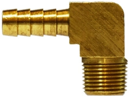 32310B by Midland | Barstock Hose Barb | 5/16" Hose ID x 3/8" Male NPTF | 90° Elbow | Brass