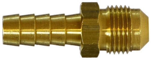 32084 by Midland | Hose Barb Flare | 3/8" Hose ID x 3/8" Male 45° Flare | 45° Elbow | Adapter | Brass