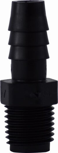 33002B (33-002B) by Midland | Plastic Pipe Fitting | Male Adapter | 3/16" Hose Barb x 1/8" Male Pipe | Straight | Black Polyethylene