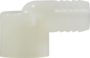 33343W by Midland | Plastic Pipe Fitting | 1/2" Hose ID x 1/2" Female Pipe | 90° Elbow | White Nylon