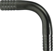 34552 by Midland | Beverage Fitting | Hose Barb Splicer | 3/8" Hose ID x 3/8" Hose ID | 90° Elbow | Stainless Steel