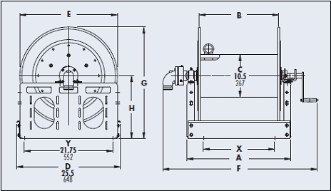 3516-25-26 by Hannay | 3500 Series | Manual Rewind Reel