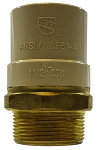 35415LF by Midland | Transition Fitting | Lead Free | 1" CPVC x 1" Male Pipe | Adapter | Brass