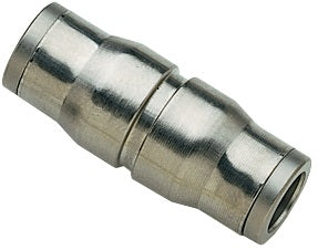 36065600 by Dixon Valve | Legris Push-In Fitting | Union | 1/4" Tube OD x 1/4" Tube OD | Nickel-Plated Brass