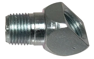 36360 by Midland | Grease Fitting | 1/8"-27 Female NPTF x 1/4-28" Male SAE-LT | 45° Elbow | Zinc Plated Carbon Steel