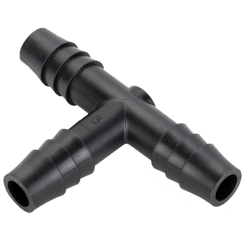 364HB-4PP by Parker | Tube to Tube Fitting | 1/4" Union Barb x 1/4" Barb | 1.92" Length | Tee | Black | Polypropylene