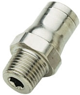 36756018 by Dixon Valve | Legris Push-In Fitting | Male Connector | 3/8" Tube OD x 3/8" Male NPT | Nickel-Plated Brass