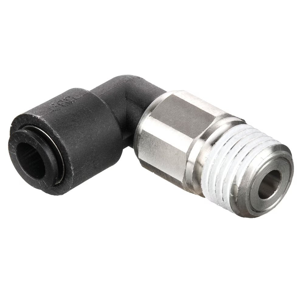 W369PLPO-12M-6R by Parker | Oscillating Elbows | 12 mm Tube Size x 3/8" Male BSPT Thread | 90° Elbow | Glass Reinforced Nylon | Pack of 5