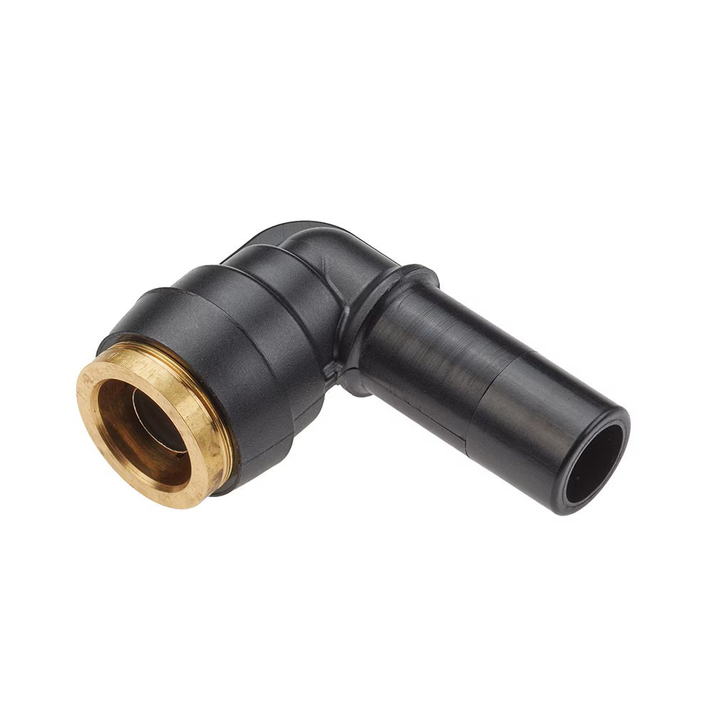 369PTCSP-8-6 by Parker | Plug-In Fitting | 1/2" Push-to-Connect x 3/8" Plug-In Stem | 90° Elbow | Composite