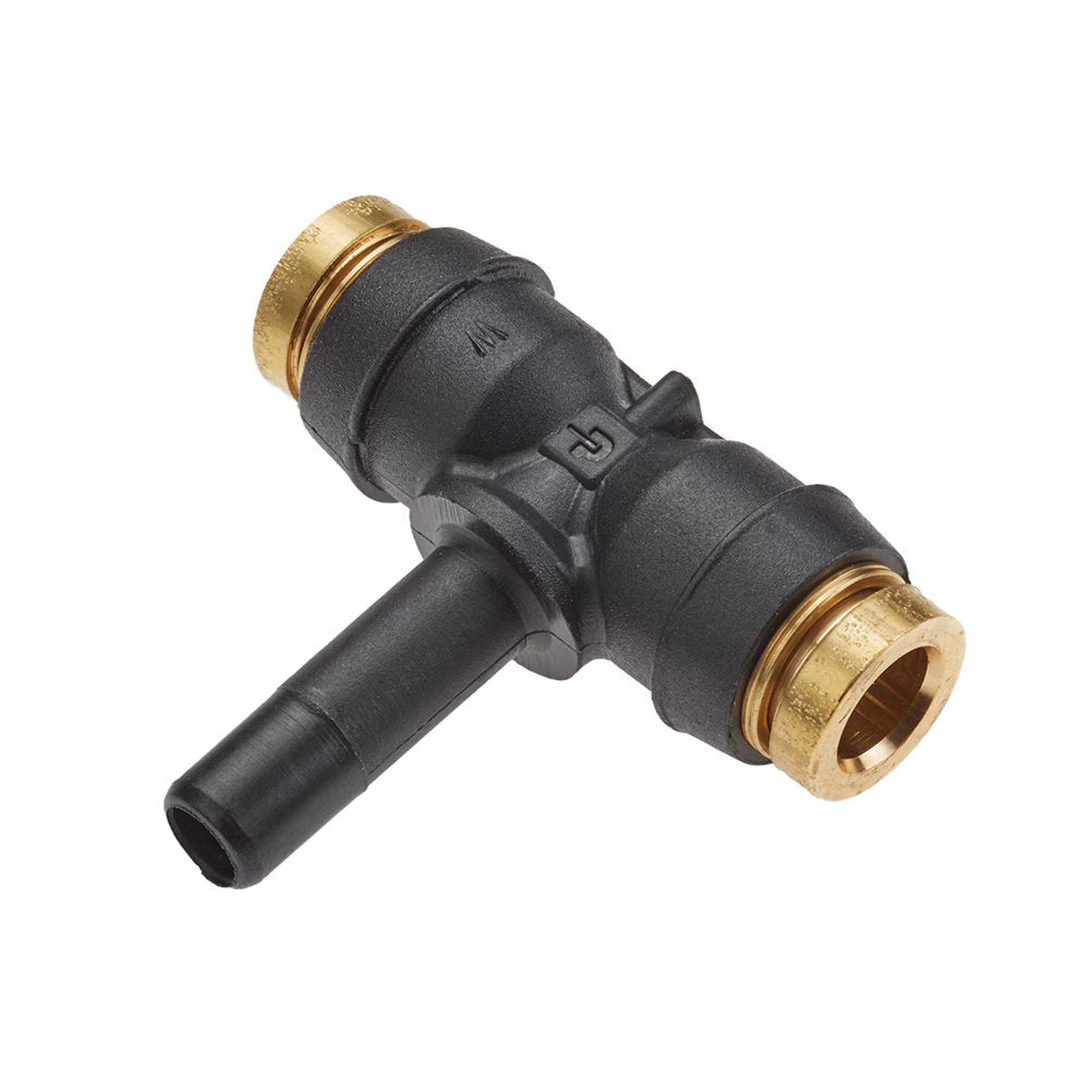 372PTCSP-4-6 by Parker | Plug-In Fitting | 1/4" Push-to-Connect x 3/8" Stem | 1.48" Length | Tee | Composite | Pack of 2