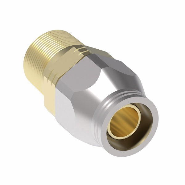 38-190628-12-12 Aeroquip by Danfoss | Male Pipe Super Gem PTFE Reusable Hose Fitting | -12 Male Pipe x -12 Reusable Hose End | Steel & Brass