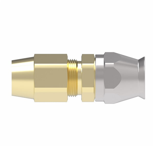 38-191074-8 Aeroquip by Danfoss | Compression Ball Sleeve Super Gem PTFE Reusable Hose Fitting | -08 Compression Ball Sleeve x -08 Reusable Hose End | Steel & Brass