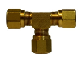 38044 by Midland | DOT Air Brake Fitting | Nylon Tubing | 1/4" Tube OD | Tee | Brass