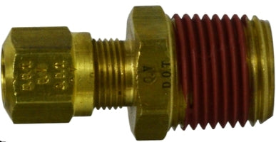 38077 by Midland | DOT Air Brake Fitting | Nylon Tubing | 3/8" Tube OD x 1/4" Male NPTF | Adapter | Brass
