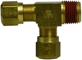 38129 by Midland | DOT Air Brake Fitting | Nylon Tubing | Run 1/2" Tube OD x 3/8" Male NPTF x 1/2" Tube OD | Tee | Brass