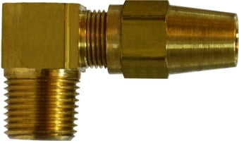 38241 by Midland | DOT Air Brake Fitting | Copper Tubing | 3/8" Tube OD x 1/2" Male NPTF | 90° Elbow | Brass
