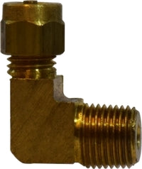 38715 by Midland | Split Sleeve DOT Fitting | 5/32" Tube OD x 1/16" Pipe Thread | 90° Elbow | Brass