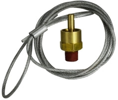 39596 by Midland | Drain Cock Fitting | Air Tank Drain Pull Valve | 1/4" Male Pipe | 4ft Nylon Coated Cable | Brass
